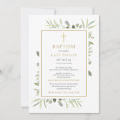 延期された発表フローラバプテスマ《キリスト教》洗礼式や命名式 招待状 (正面)