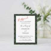 延期された結婚シンクレアクランタータンチェックプレイド ポストカード (スタンド正面)