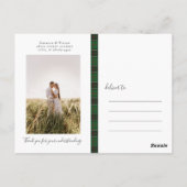 延期された結婚シンクレアクランタータンチェックプレイド ポストカード (裏面)