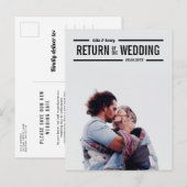 延期された結婚式の写真 案内ポストカード (正面/裏面)