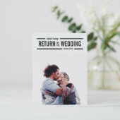 延期された結婚式の写真 案内ポストカード (スタンド正面)