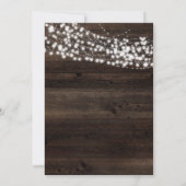 延期された結婚式の最新カード Rustic Wood & Lights 招待状 (裏面)