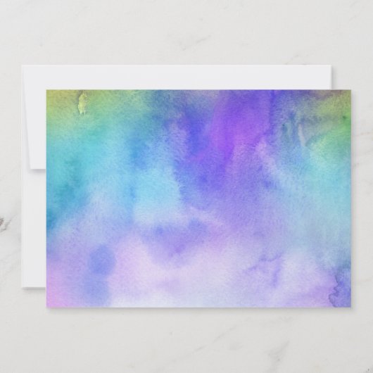 延期された結婚式の水彩画「新しい計画」カード 招待状 (裏面)