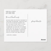 延期された結婚式の秋の花 日程変更 ポストカード (裏面)