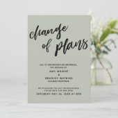 延期された結婚式の「計画変更」セージカード 招待状 (スタンド正面)