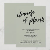 延期された結婚式の「計画変更」セージカード 招待状 (正面/裏面)