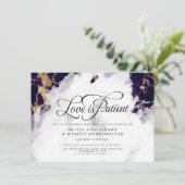 延期された結婚式 深いアメシスト 水彩ジオード 招待状 (スタンド正面)