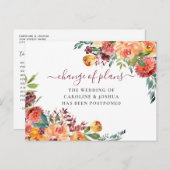 延期された結婚式 秋の花 日程変更 ポストカード (正面/裏面)
