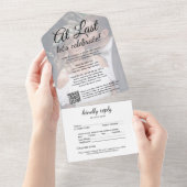 延期された結婚披露宴のＱＲコードがついに最後の写真 オールインワン招待状 (貼ってはがせる)