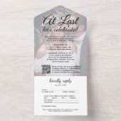 延期された結婚披露宴のＱＲコードがついに最後の写真 オールインワン招待状 (内側)