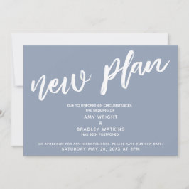 延期された結婚新しい計画の埃っぽい青い発表 招待状