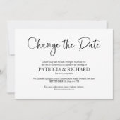 延期された結婚発表の変更 招待状 (正面)