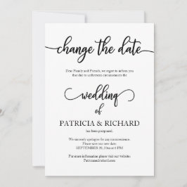 延期された結婚発表の変更 招待状