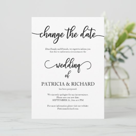 延期された結婚発表の変更 招待状 (スタンド正面)