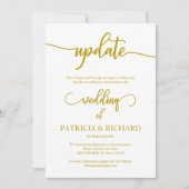 延期された結婚発表金ゴールドスクリプトの更新 招待状 (正面)
