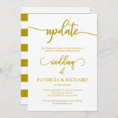 延期された結婚発表金ゴールドスクリプトの更新 招待状 (正面/裏面)