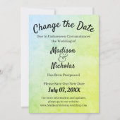 延期された結婚緑の羊皮紙の変更 セーブザデート (正面)