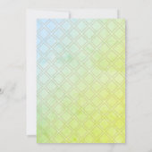 延期された結婚緑の羊皮紙の変更 セーブザデート (裏面)