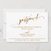 延期された結婚詳細金ゴールドハート書道 招待状 (正面)