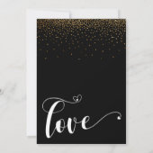 延期された結婚金ゴールドブラックプランの変更カード 招待状 (裏面)