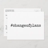 延期された計画のハッシュタグの結婚変更 ポストカード (正面/裏面)