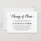 延期された計画の結婚脚本のモダン変更 案内状 (正面)