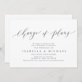 延期された計画結婚の変更 招待状 (正面/裏面)