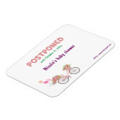 延期された赤ちゃんシャワーと新しい日付とRSVP マグネット (左側)