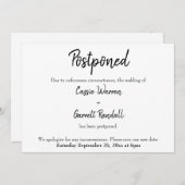 「延期された」新しい日結婚付の発表 招待状 (正面/裏面)