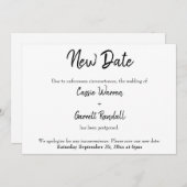 延期された「新しい日結婚付」の発表 招待状 (正面/裏面)