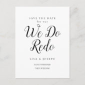 延期されたRedoスクリプトフォトを実行する日付の保存 ポストカード (正面)