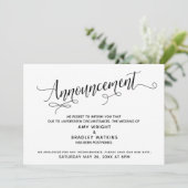 延期さエレガントれた結婚発表カード 招待状 (スタンド正面)