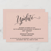 延期さエレガントれた結婚発表赤面 招待状 (正面/裏面)