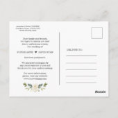 延期さエレガントれ結婚た日付写真の変更 ポストカード (裏面)