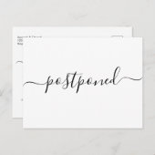 延期さモダンれた結婚お知らせはがき 案内ポストカード (正面/裏面)