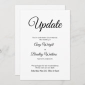 延期さ結婚れたお知らせの更エレガント新 招待状 (正面/裏面)
