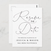 延期さ結婚れたお知らせはがき ポストカード (正面/裏面)