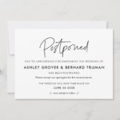 延期さ結婚れた新しい日付通知カード 招待状 (正面)