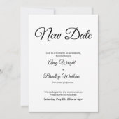 延期さ結婚れた新エレガントしい日付 招待状 (正面)