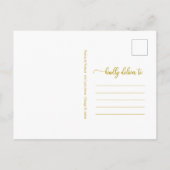 延期さ結婚れた日付の発表エレガント金ゴールド ポストカード (裏面)