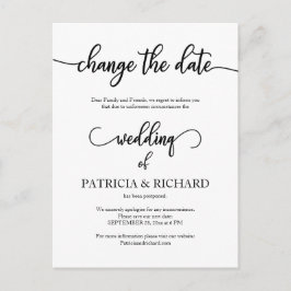 延期さ結婚れた日付の通知が安エレガントい ポストカード