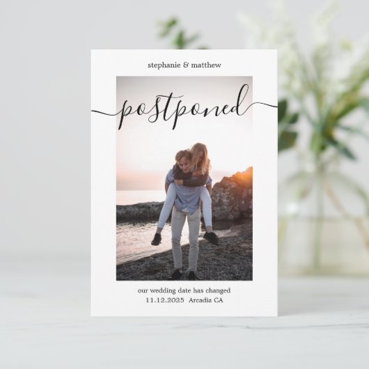 延期さ結婚れた日付写真の変更 セーブザデート (スタンド正面)