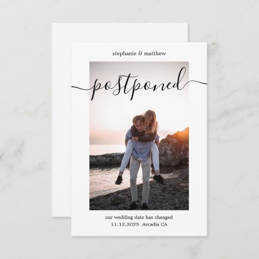 延期さ結婚れた日付写真の変更 セーブザデート (正面/裏面)