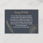 延期さ結婚れた日付変更のお知らせ エンクロージャーカード (正面)