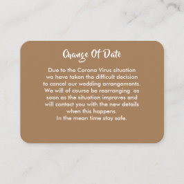 延期さ結婚れた期日変更の発表 エンクロージャーカード