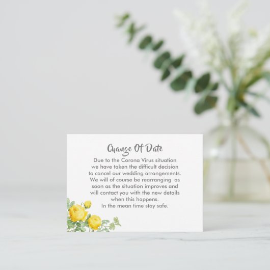 延期さ結婚れた期日変更の発表 エンクロージャーカード (スタンド正面)