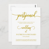 延期さ結婚れた発表エレガント金ゴールド ポストカード (正面/裏面)