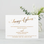 延期さ結婚れた計画の変更金ゴールドとハート 招待状 (スタンド正面)