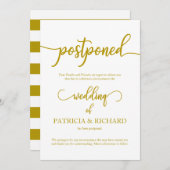 延期さ結婚れた金ゴールドスクリプエレガントト 招待状 (正面/裏面)