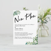延期さ結婚れた「新しい計画とユーカリ・カード 招待状 (スタンド正面)
